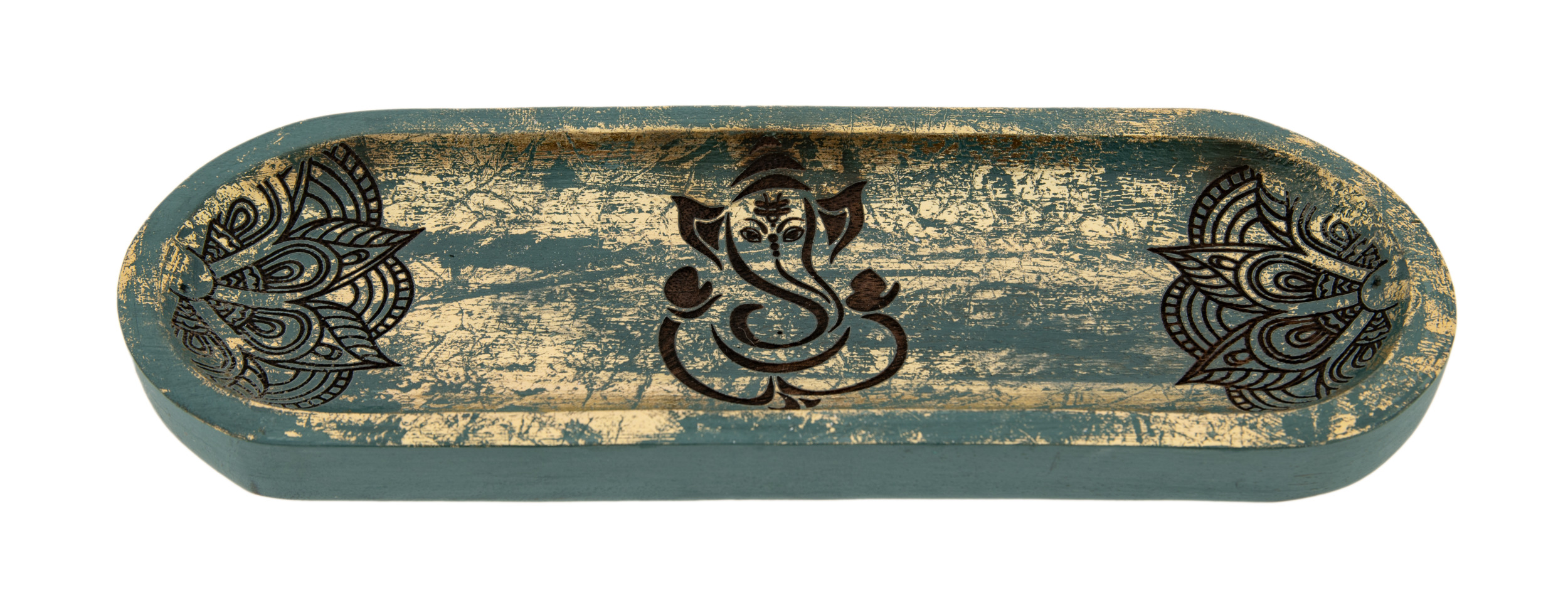 Räucherstäbchenhalter Ganesha Türkis Gold