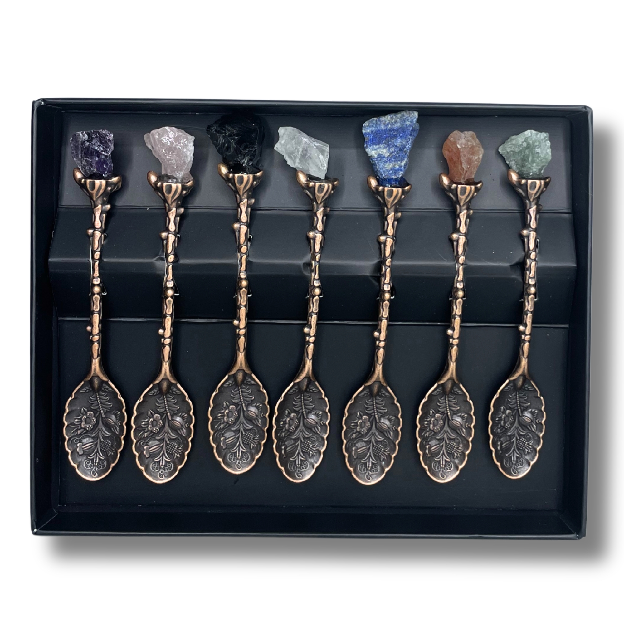 Hexenlöffel Set Bronze Edelsteine